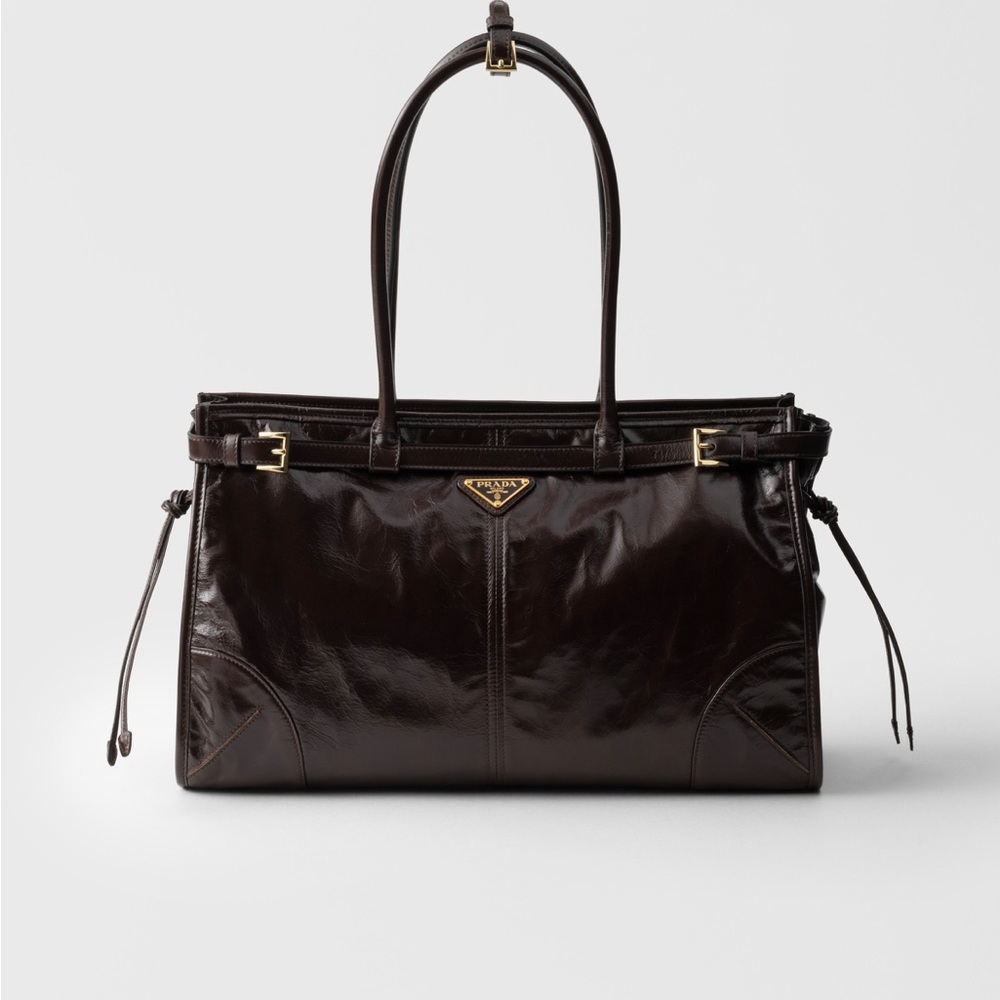 Prada Bonnie Black Leather Tote Bag